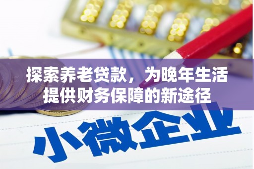 大观探索养老贷款，为晚年生活提供财务保障的新途径