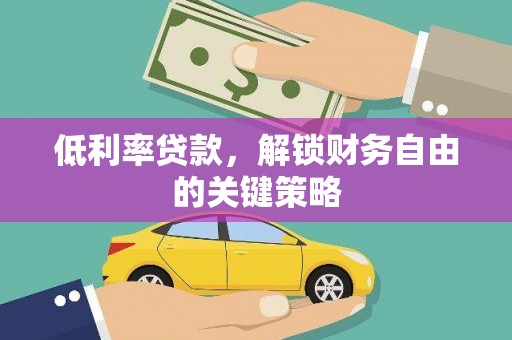 大观低利率贷款，解锁财务自由的关键策略