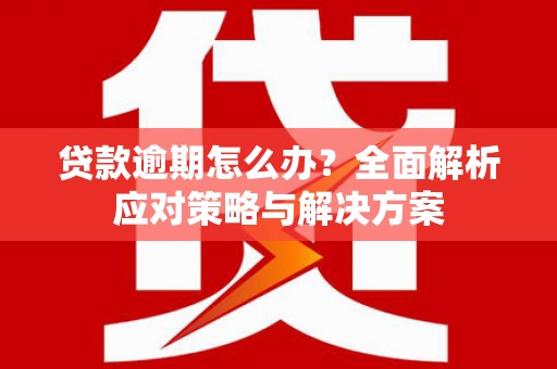 大观贷款逾期怎么办？全面解析应对策略与解决方案