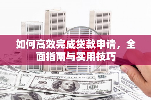 大观如何高效完成贷款申请，全面指南与实用技巧