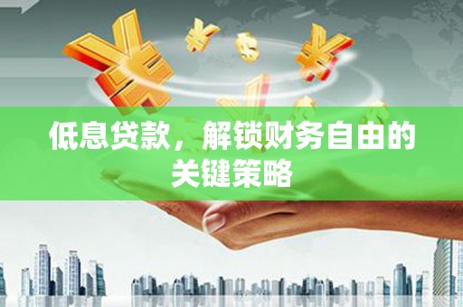 大观低息贷款，解锁财务自由的关键策略