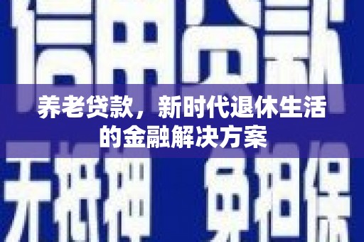 大观养老贷款，新时代退休生活的金融解决方案