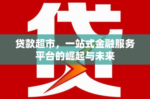 大观贷款超市，一站式金融服务平台的崛起与未来