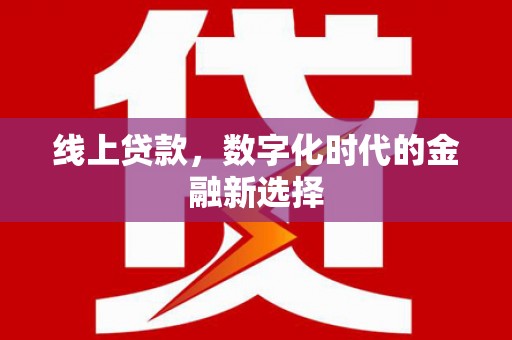 大观线上贷款，数字化时代的金融新选择