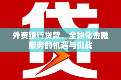 大观外资银行贷款，全球化金融服务的机遇与挑战