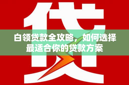 大观白领贷款全攻略，如何选择最适合你的贷款方案
